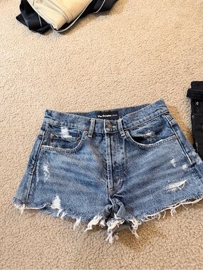 The Kooples Distressed Blue Denim Cutoff Shorts